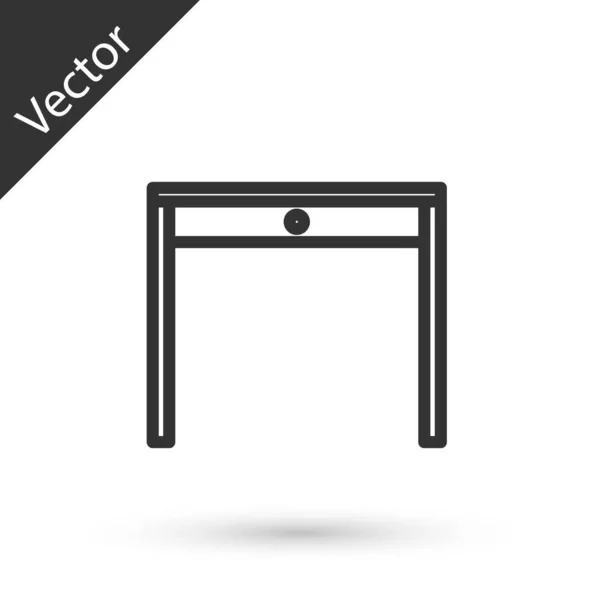 Línea gris Icono de tabla de madera aislado sobre fondo blanco. Ilustración vectorial — Vector de stock