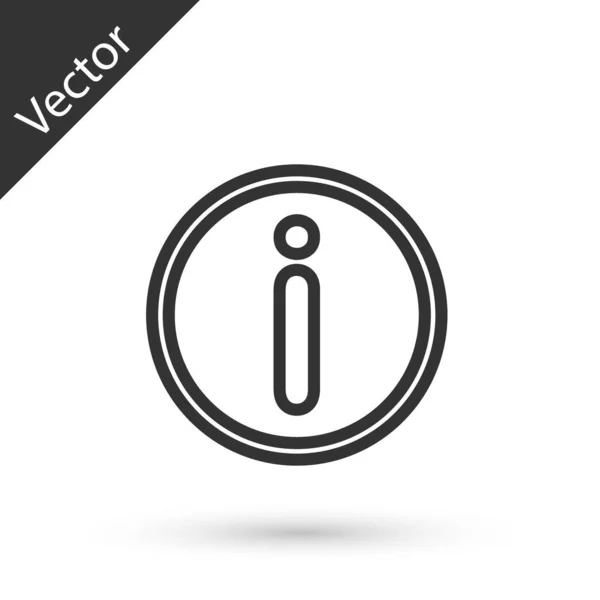 Grey line Information icon isolated on white background. Vector Illustration — ストックベクタ