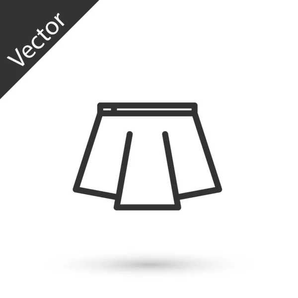 Grey line Skirt icon isolated on white background. Vector Illustration — Stock Vector