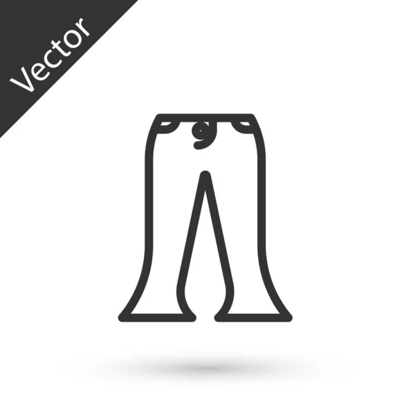 Pantalones de línea gris icono aislado sobre fondo blanco. Ilustración vectorial — Vector de stock