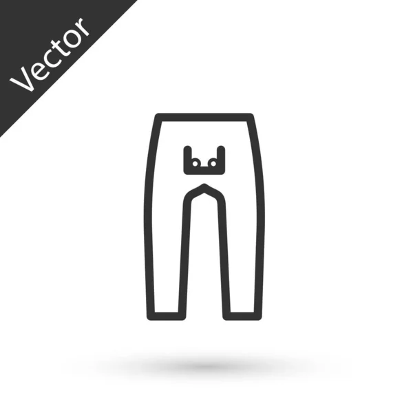 Grey line Pants icon isolated on white background. Vector Illustration — Stock Vector