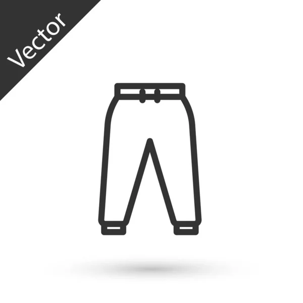 Pantalón deportivo de línea gris aislado sobre fondo blanco. Ilustración vectorial — Vector de stock