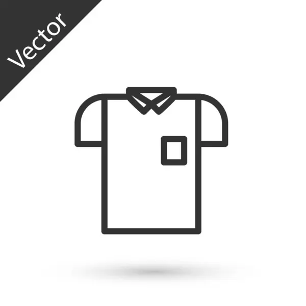 Graue Linie Polo-Shirt-Symbol isoliert auf weißem Hintergrund. Vektorillustration — Stockvektor