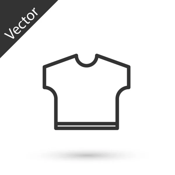 Graue Linie T-Shirt-Symbol isoliert auf weißem Hintergrund. Vektorillustration — Stockvektor
