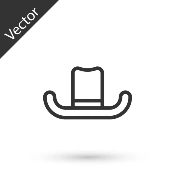 Graue Linie Mann Hut mit Schleifensymbol isoliert auf weißem Hintergrund. Vektorillustration — Stockvektor