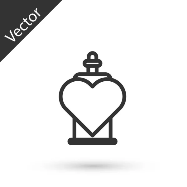 Ligne grise Bouteille avec icône de potion d'amour isolé sur fond blanc. Symbole de la Saint Valentin. Illustration vectorielle — Image vectorielle