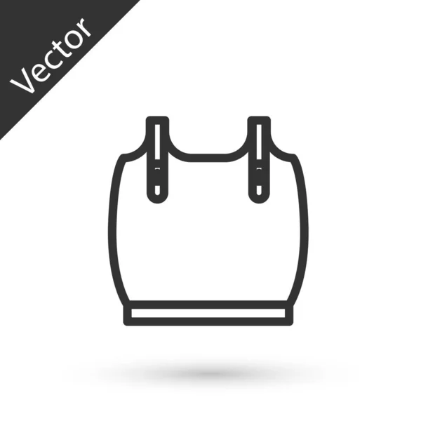 Grey line Body armor icon isolated on white background. Vector Illustration — ストックベクタ