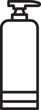 Beyaz arka planda siyah çizgi kremi ya da losyon kozmetik tüp ikonu izole edilmiş. Erkekler için vücut bakım ürünleri. Vektör İllüstrasyonu