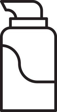 Beyaz arka planda siyah çizgi kremi ya da losyon kozmetik tüp ikonu izole edilmiş. Erkekler için vücut bakım ürünleri. Vektör İllüstrasyonu