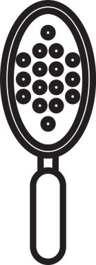 Beyaz arkaplanda siyah çizgi saç fırçası simgesi izole edildi. Taraklı saç işareti. Berber sembolü. Vektör İllüstrasyonu