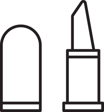 Siyah çizgi ruj simgesi beyaz arkaplanda izole edildi. Vektör İllüstrasyonu