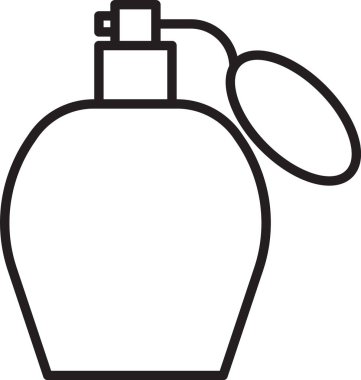 Beyaz arkaplanda siyah çizgi parfüm ikonu izole edildi. Vektör İllüstrasyonu