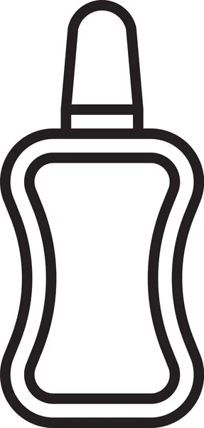 Czarna linia Nail polerować ikonę butelki izolowane na białym tle. Ilustracja wektora — Wektor stockowy