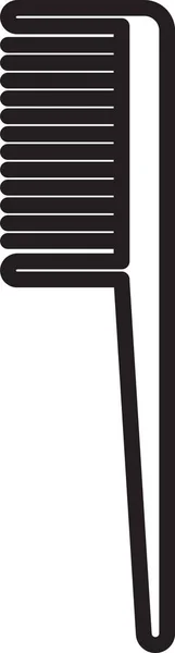 Schwarze Linie Haarbürste Symbol isoliert auf weißem Hintergrund. Haarschild kämmen. Friseur-Symbol. Vektorillustration — Stockvektor