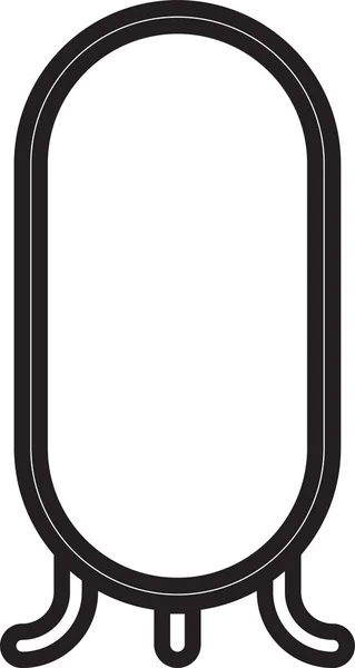 Black line Big full length mirror for bedroom, shops, backstage icon isolated on white background. Vector Illustration — 스톡 벡터