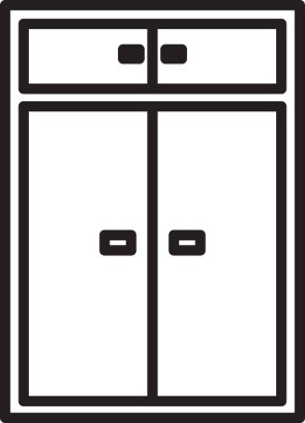 Siyah çizgi kıyafet ikonu beyaz arka planda izole edildi. Vektör İllüstrasyonu