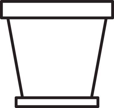 Siyah çizgi çiçek saksısı simgesi beyaz arkaplanda izole edildi. Vektör İllüstrasyonu