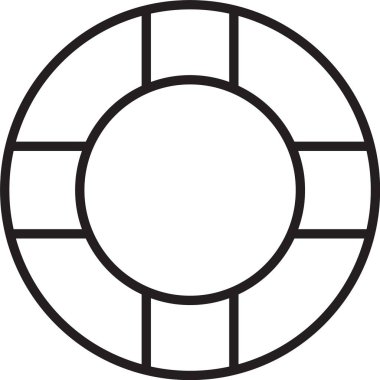 Siyah çizgi Lifebuoy simgesi beyaz arkaplanda izole edildi. Can simidi sembolü. Vektör İllüstrasyonu