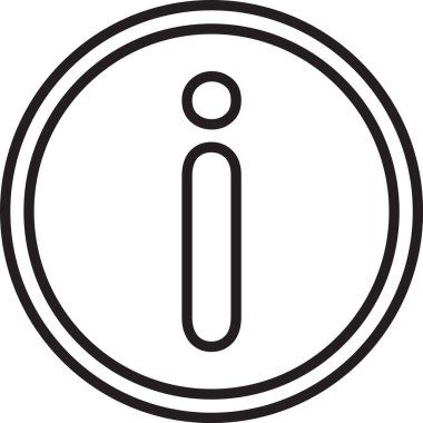 Beyaz arkaplanda siyah çizgi bilgi simgesi izole edildi. Vektör İllüstrasyonu