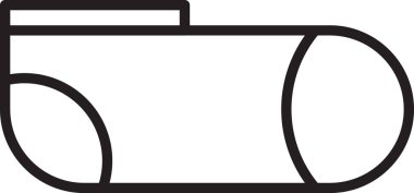 Siyah çizgili spor çorapları ikonu beyaz arkaplanda izole edilmiş. Vektör İllüstrasyonu