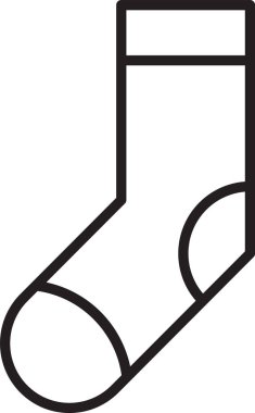 Siyah çizgi Çorap simgesi beyaz arkaplanda izole edildi. Vektör İllüstrasyonu