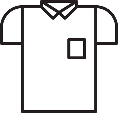 Siyah çizgili Polo tişört ikonu beyaz arkaplanda izole edilmiş. Vektör İllüstrasyonu