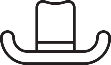 Beyaz arka planda izole edilmiş kurdele ikonu olan siyah çizgi adamı şapkası. Vektör İllüstrasyonu