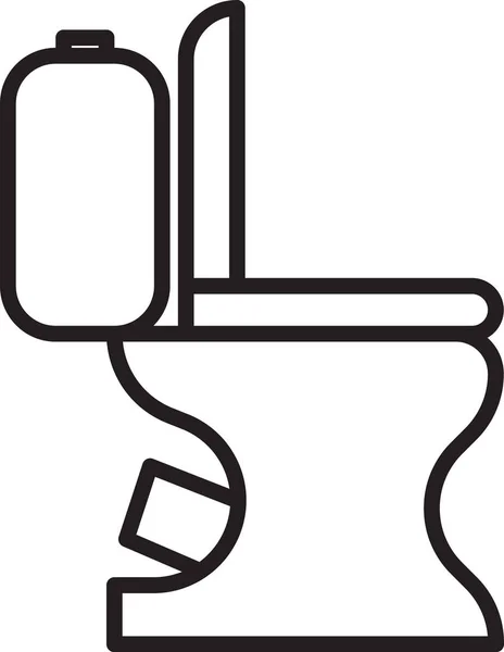 Schwarze Linie Toilettenschüssel Symbol isoliert auf weißem Hintergrund. Vektorillustration — Stockvektor