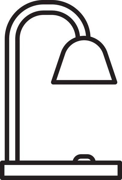 Zwarte lijn Tafellamp pictogram geïsoleerd op witte achtergrond. Vector Illustratie — Stockvector