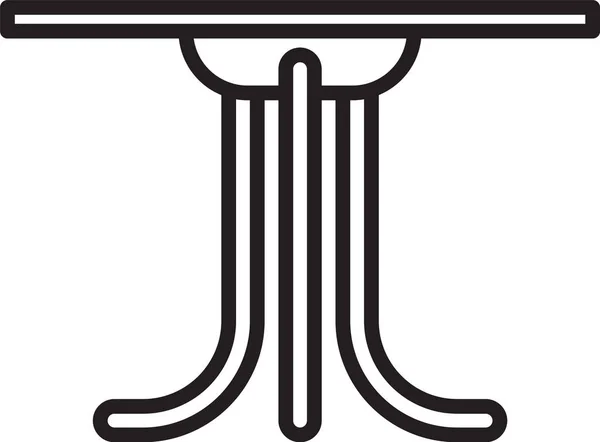 Zwarte lijn Ronde tafel pictogram geïsoleerd op witte achtergrond. Vector Illustratie — Stockvector