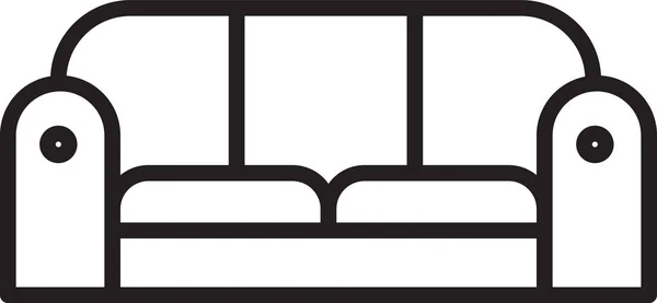 Sofá de línea negra aislado sobre fondo blanco. Ilustración vectorial — Vector de stock