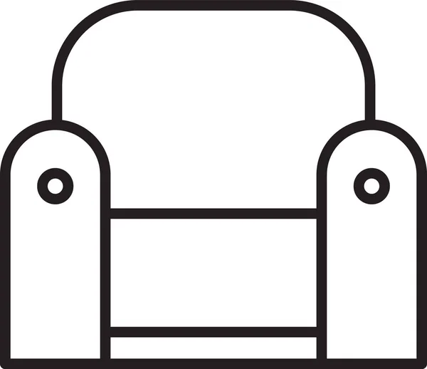 Icono de sillón de línea negra aislado sobre fondo blanco. Ilustración vectorial — Vector de stock