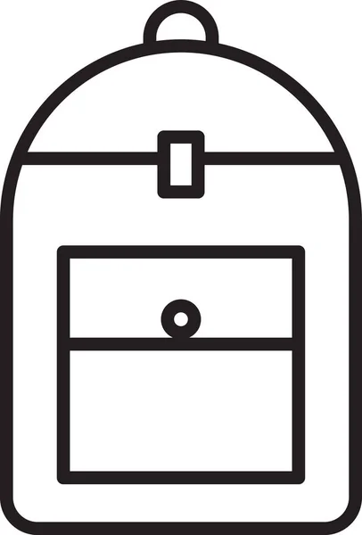 Schwarze Linie Rucksack-Symbol isoliert auf weißem Hintergrund. Vektorillustration — Stockvektor