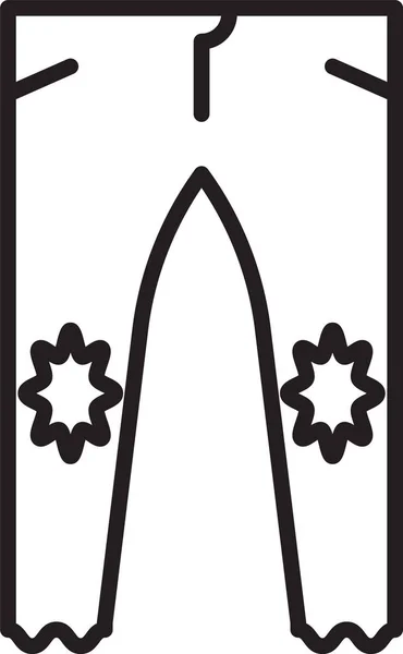 Zwarte lijn Broek pictogram geïsoleerd op witte achtergrond. Vector Illustratie — Stockvector