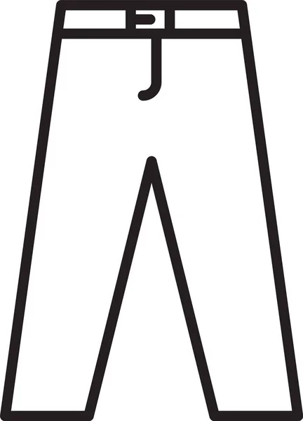Icona Pantaloni linea nera isolata su sfondo bianco. Illustrazione vettoriale — Vettoriale Stock