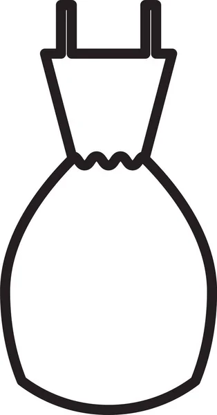 Schwarze Linie Frau Kleid Symbol isoliert auf weißem Hintergrund. Kleiderzeichen. Vektorillustration — Stockvektor
