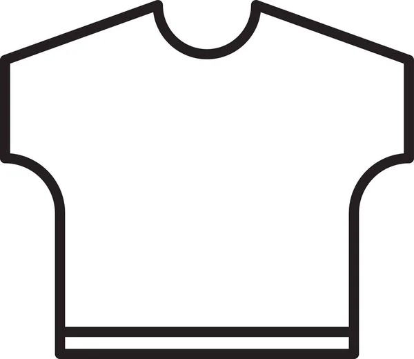 Icona T-shirt linea nera isolata su sfondo bianco. Illustrazione vettoriale — Vettoriale Stock