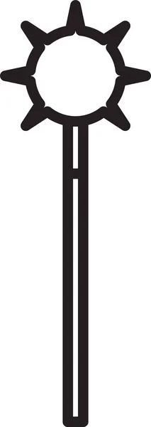 Черная линия Средневековый скованный булавой значок мяч изолирован на белом фоне. Средневековое оружие. Векторная миграция — стоковый вектор