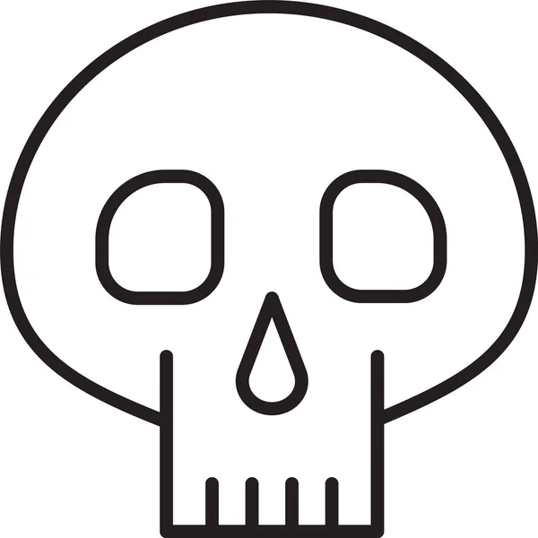 Totenkopf-Symbol mit schwarzer Linie isoliert auf weißem Hintergrund. Vektorillustration — Stockvektor