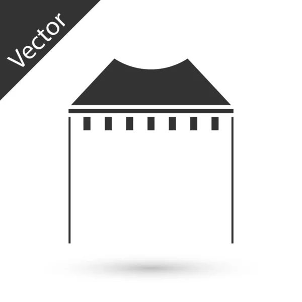 Icono de tienda de campaña gris aislado sobre fondo blanco. Carnaval tienda de campaña. Parque de atracciones. Ilustración vectorial — Vector de stock
