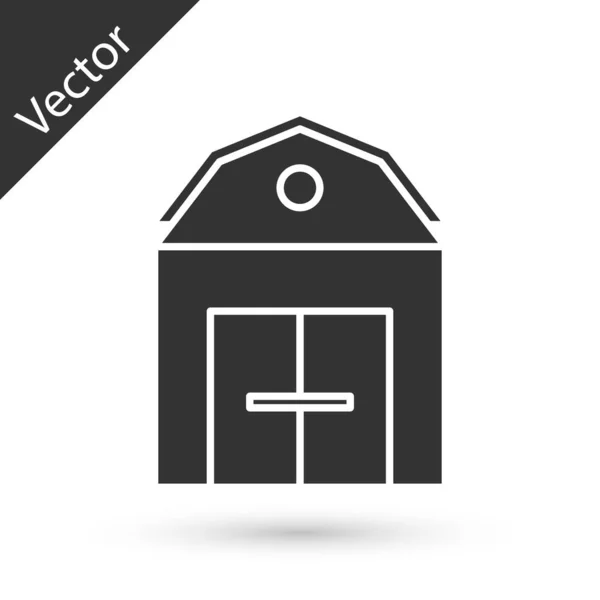 Grey Farm House koncepció ikon elszigetelt fehér háttérrel. Rusztikus tájkép. Vektorillusztráció — Stock Vector