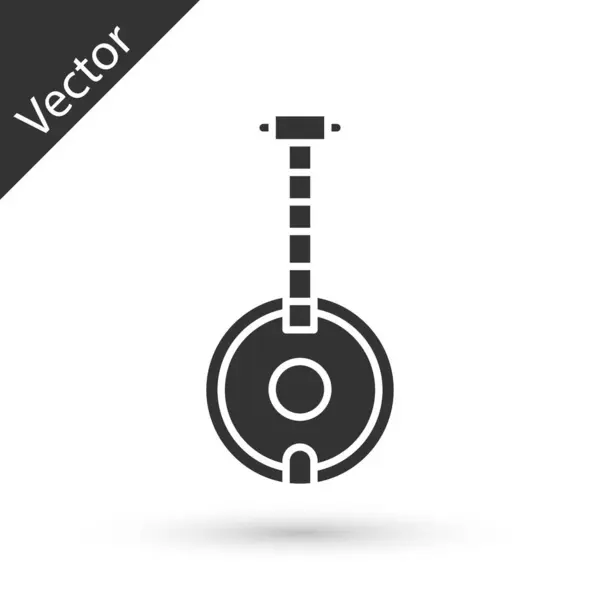 Ícone Banjo cinza isolado no fundo branco. Instrumento musical. Ilustração vetorial — Vetor de Stock