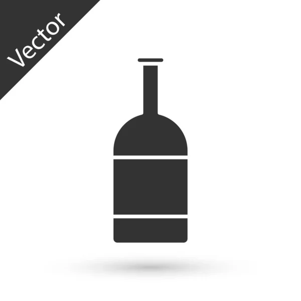 Icono de la botella de cerveza gris aislado sobre fondo blanco. Ilustración vectorial — Vector de stock