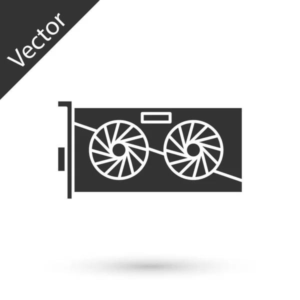 Grey Video graphic card icon isolated on white background. Vector Illustration — Stock Vector