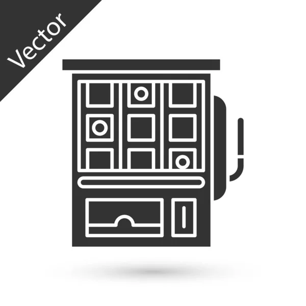 Graues Spielautomaten-Symbol auf weißem Hintergrund. Vektorillustration — Stockvektor