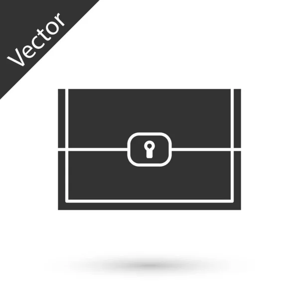 Graue Truhe für das Spielsymbol auf weißem Hintergrund. Vektorillustration — Stockvektor