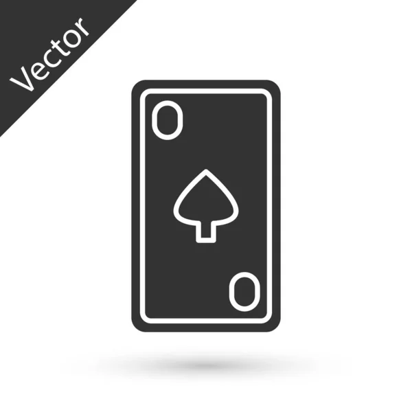 Graue Spielkarte mit Diamanten-Symbol auf weißem Hintergrund. Casino-Glücksspiel. Vektorillustration — Stockvektor