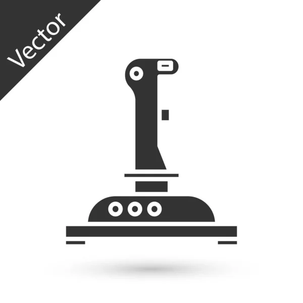 Grey Joystick for arcade machine icon isolated on white background. Joystick gamepad. Vector Illustration — Stock Vector