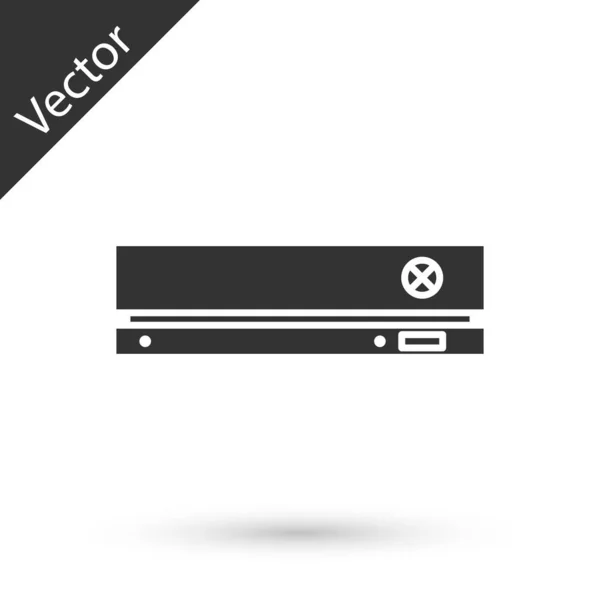 Graues Symbol der Videospielkonsole isoliert auf weißem Hintergrund. Vektorillustration — Stockvektor