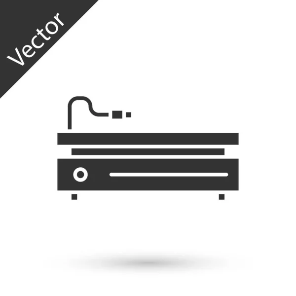 Gris icono de la consola de videojuegos aislado sobre fondo blanco. Ilustración vectorial — Vector de stock